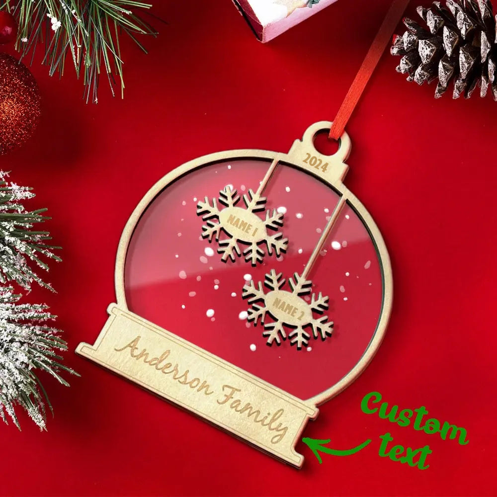 Custom Engraved Name Christmas Ornament Personalized Wooden Family Ornament Christmas Tree Decoration - J K Kreation