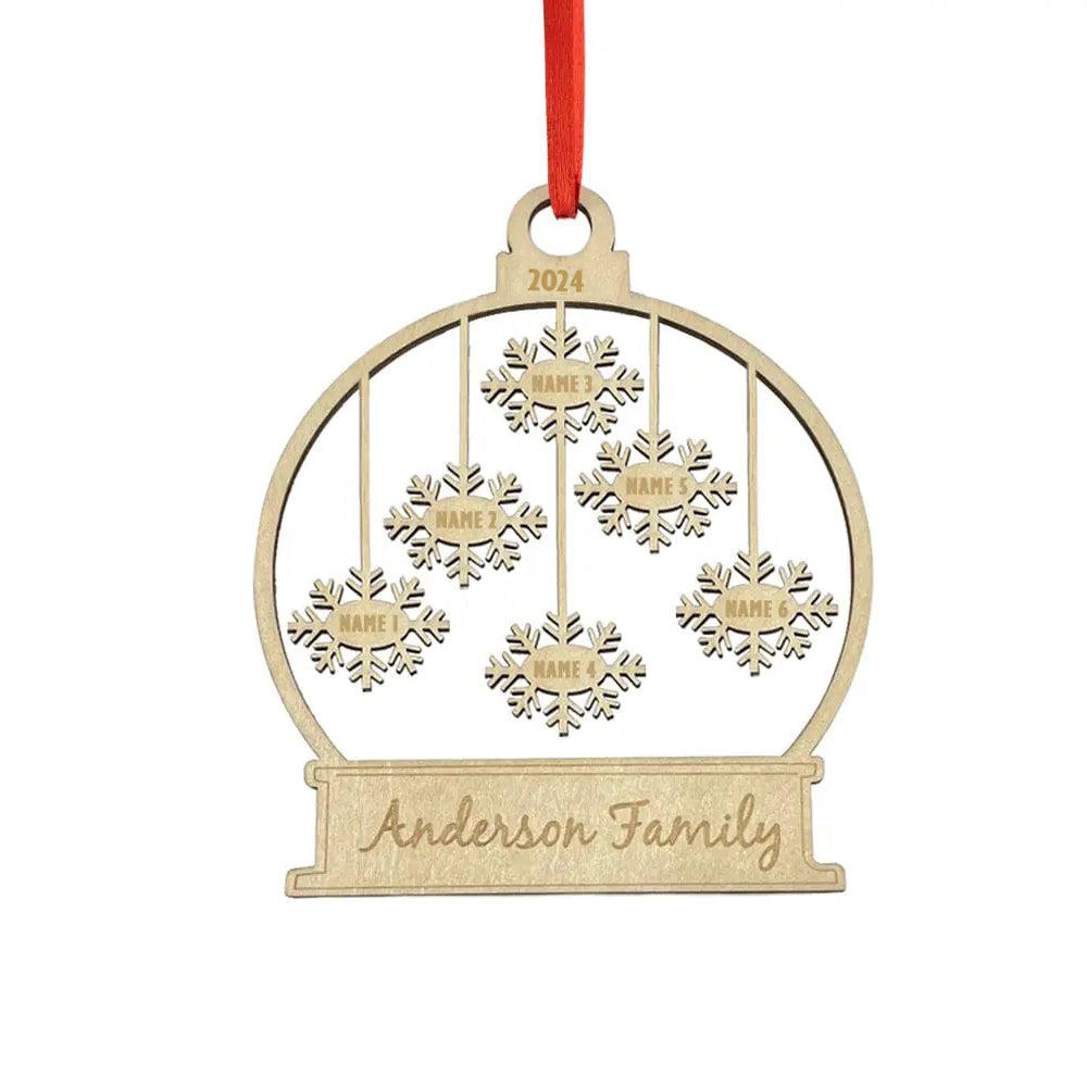 Custom Engraved Name Christmas Ornament Personalized Wooden Family Ornament Christmas Tree Decoration - J K Kreation